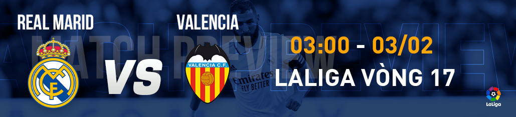 [La Liga] 3h00 Ngày 03/02 Soi Kèo Real Madrid Vs Valencia 